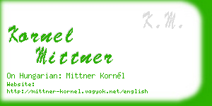 kornel mittner business card