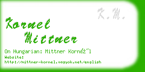 kornel mittner business card